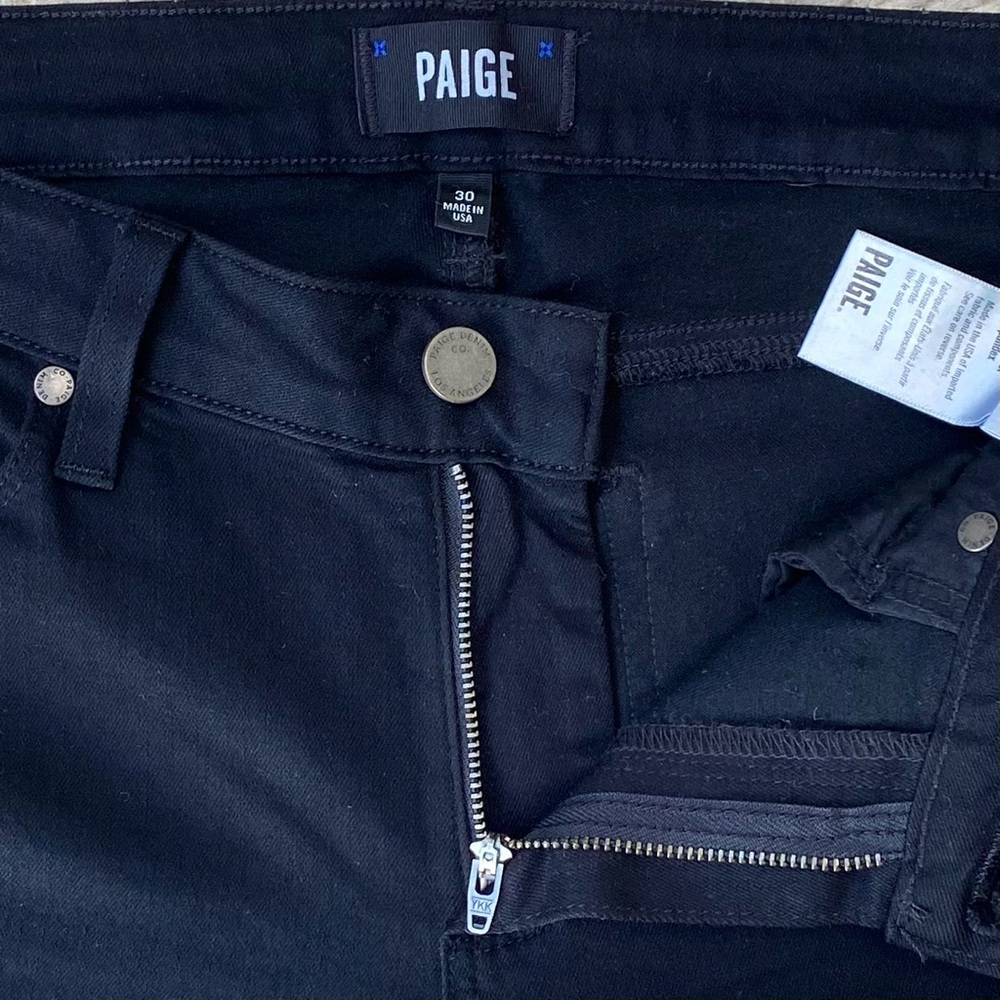 Paige Verdugo Ultra Skinny Overdye Jeans in Black, Size 30 - Picture 4 of 10
